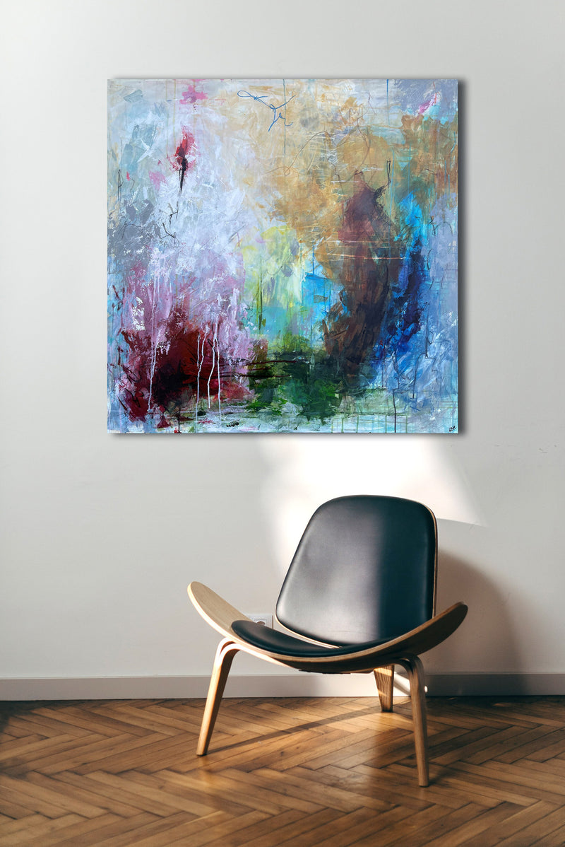 Clearing, 100x100 cm - originalt maleri