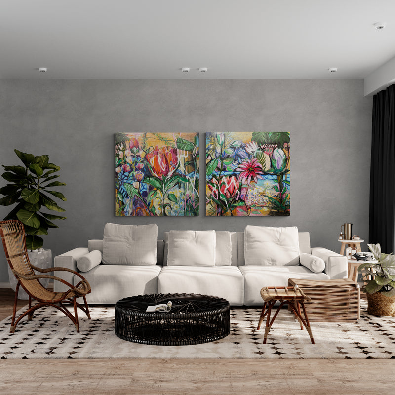 Wish it was summer, 100x100 cm - originalt maleri