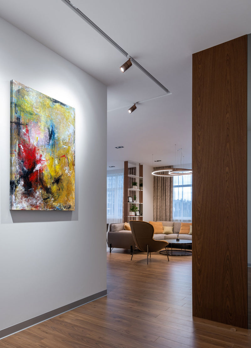 Autumn lights, 120x100 cm - abstrakt originalt maleri
