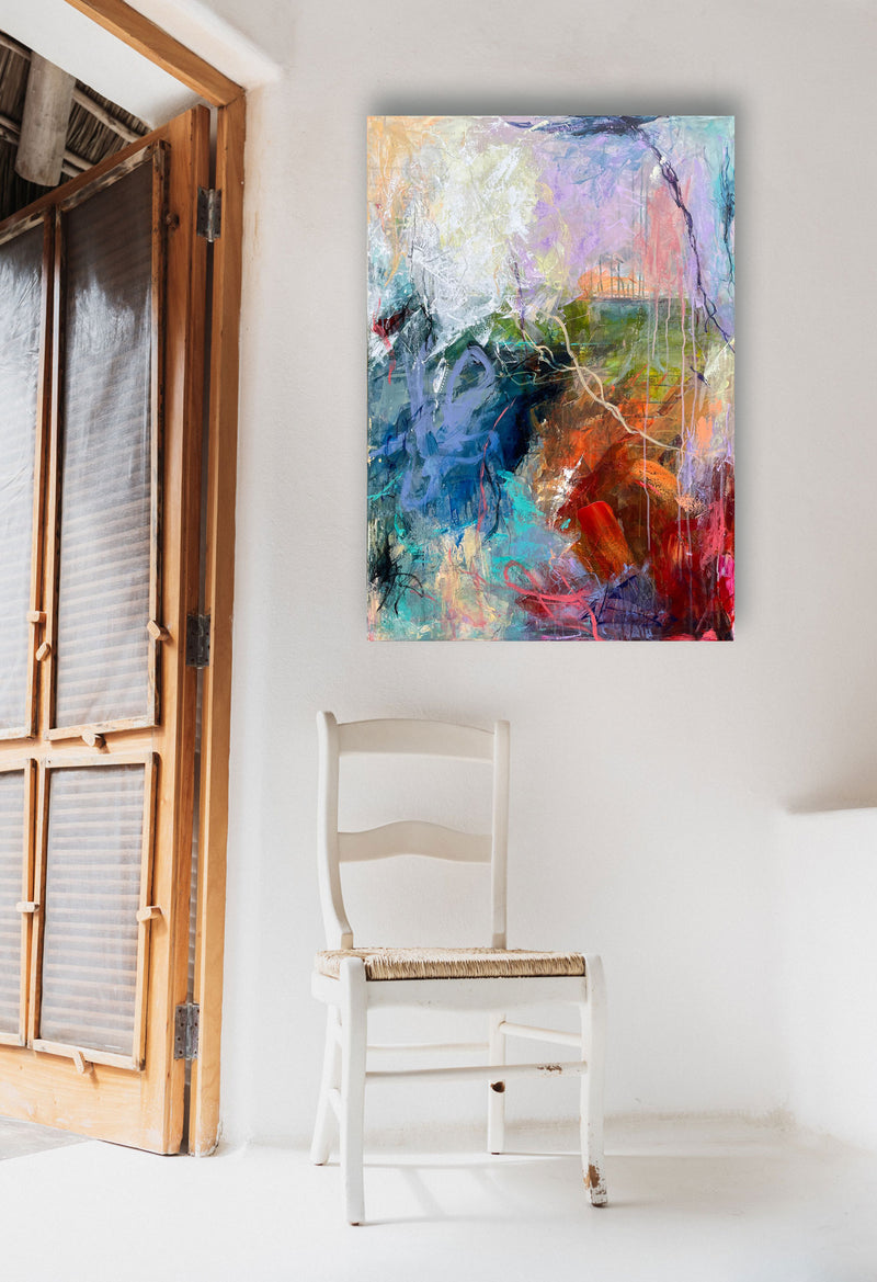 Fly baby fly, 100x70 cm - landskabsinspireret originalt maleri