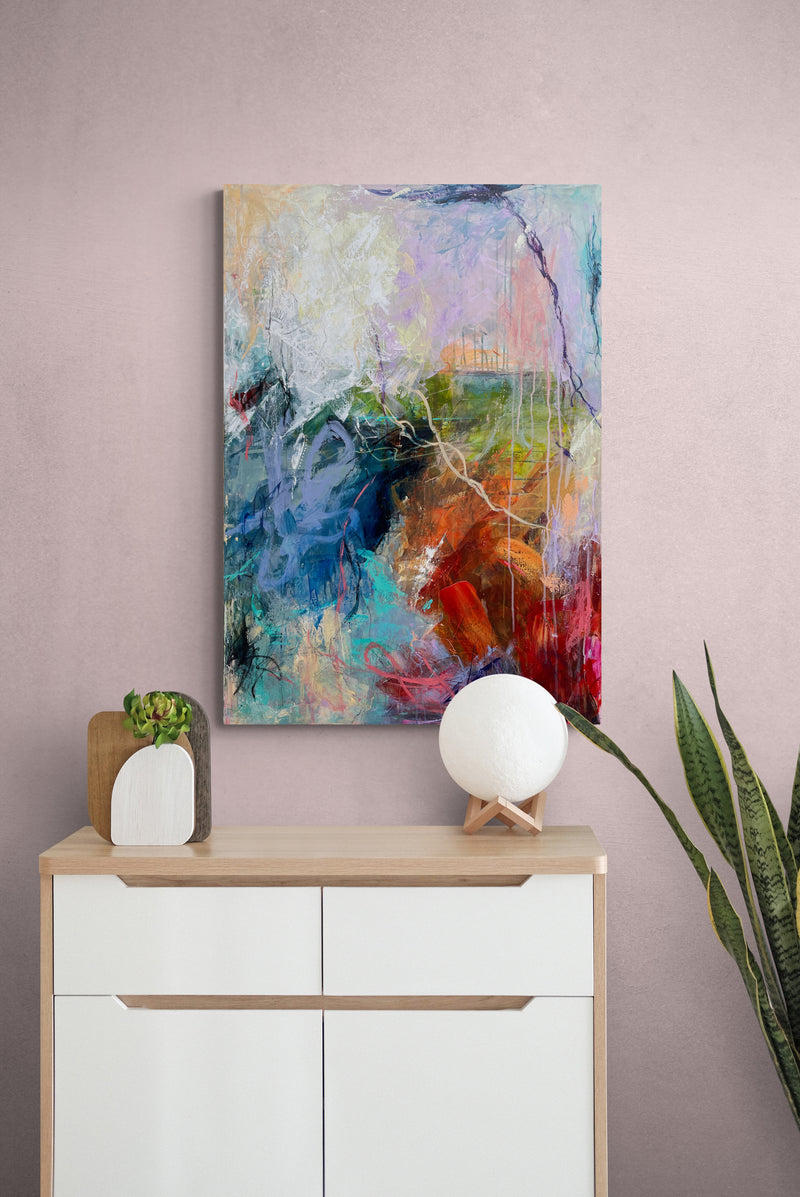 Fly baby fly, 100x70 cm - landskabsinspireret originalt maleri