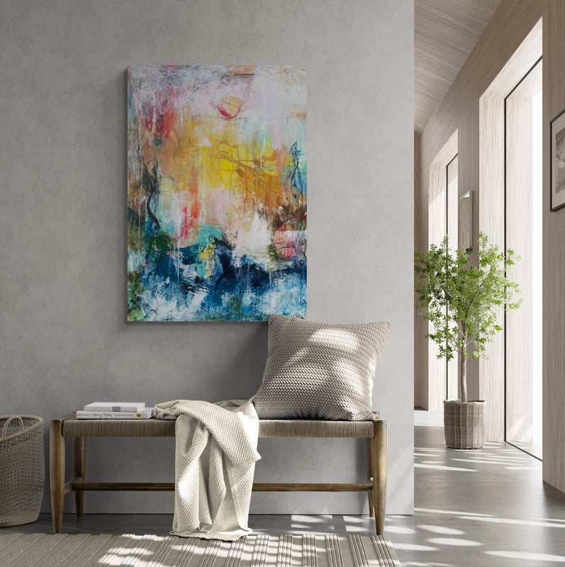 Change of mind, 100x70 cm - landskabsinspireret originalt maleri