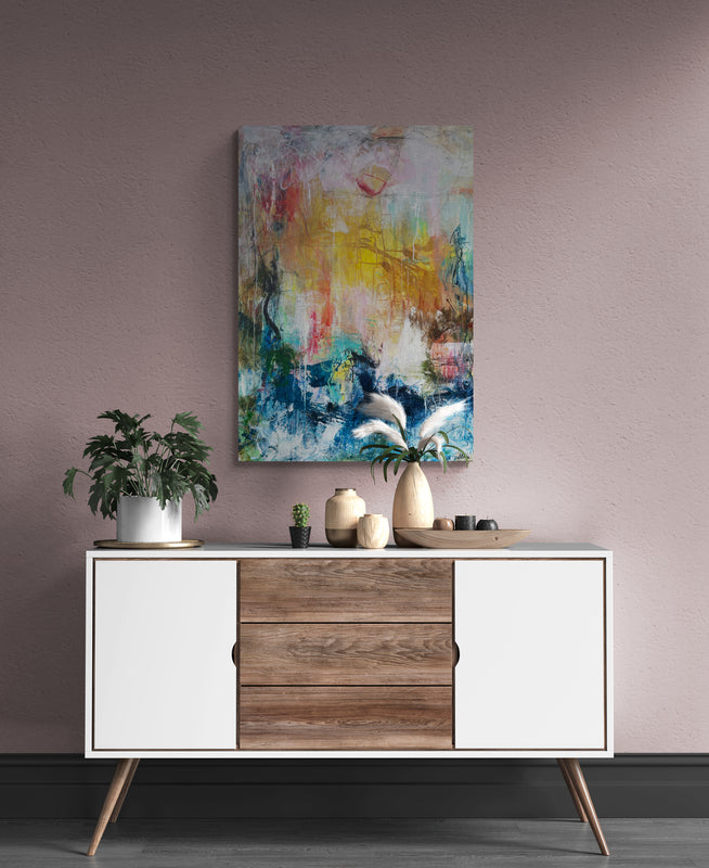 Change of mind, 100x70 cm - landskabsinspireret originalt maleri