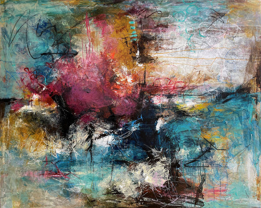 It's a beautyful day, 120x150 cm - landskabsinspireret originalt maleri