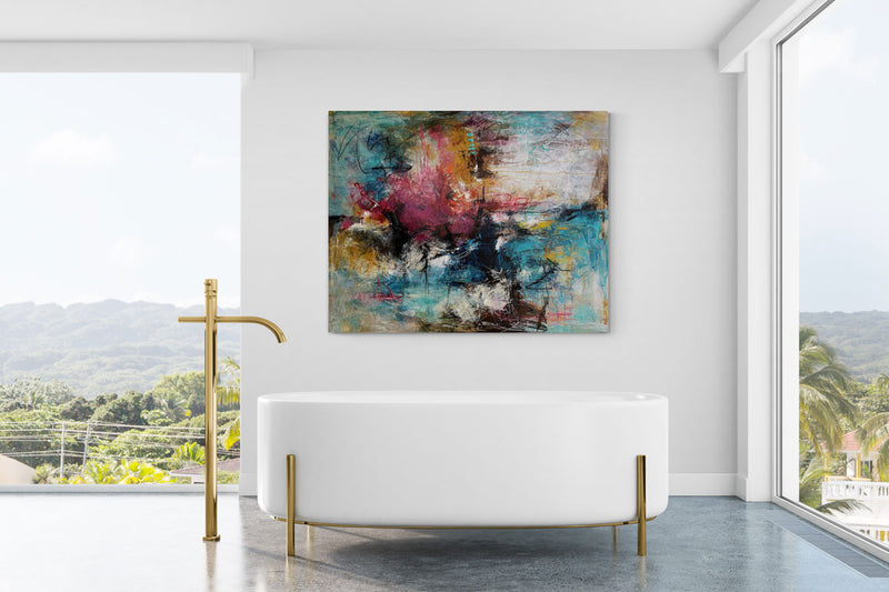 It's a beautyful day, 120x150 cm - landskabsinspireret originalt maleri