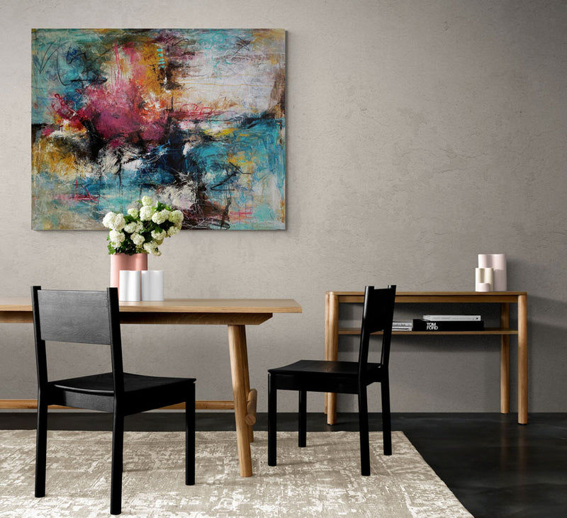 It's a beautyful day, 120x150 cm - landskabsinspireret originalt maleri