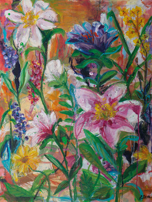 Blossom in Spring, 80x60 cm - blomsterinspireret originalt maleri