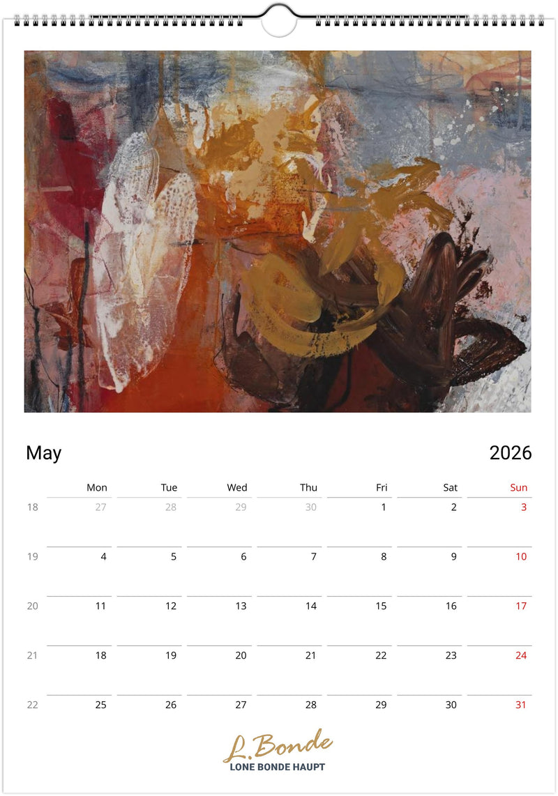 Abstrakt vægkalender 2026, A3
