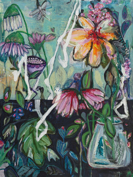 Flowers in a vase - blomsterinspireret kunstplakat i museumskvalitet