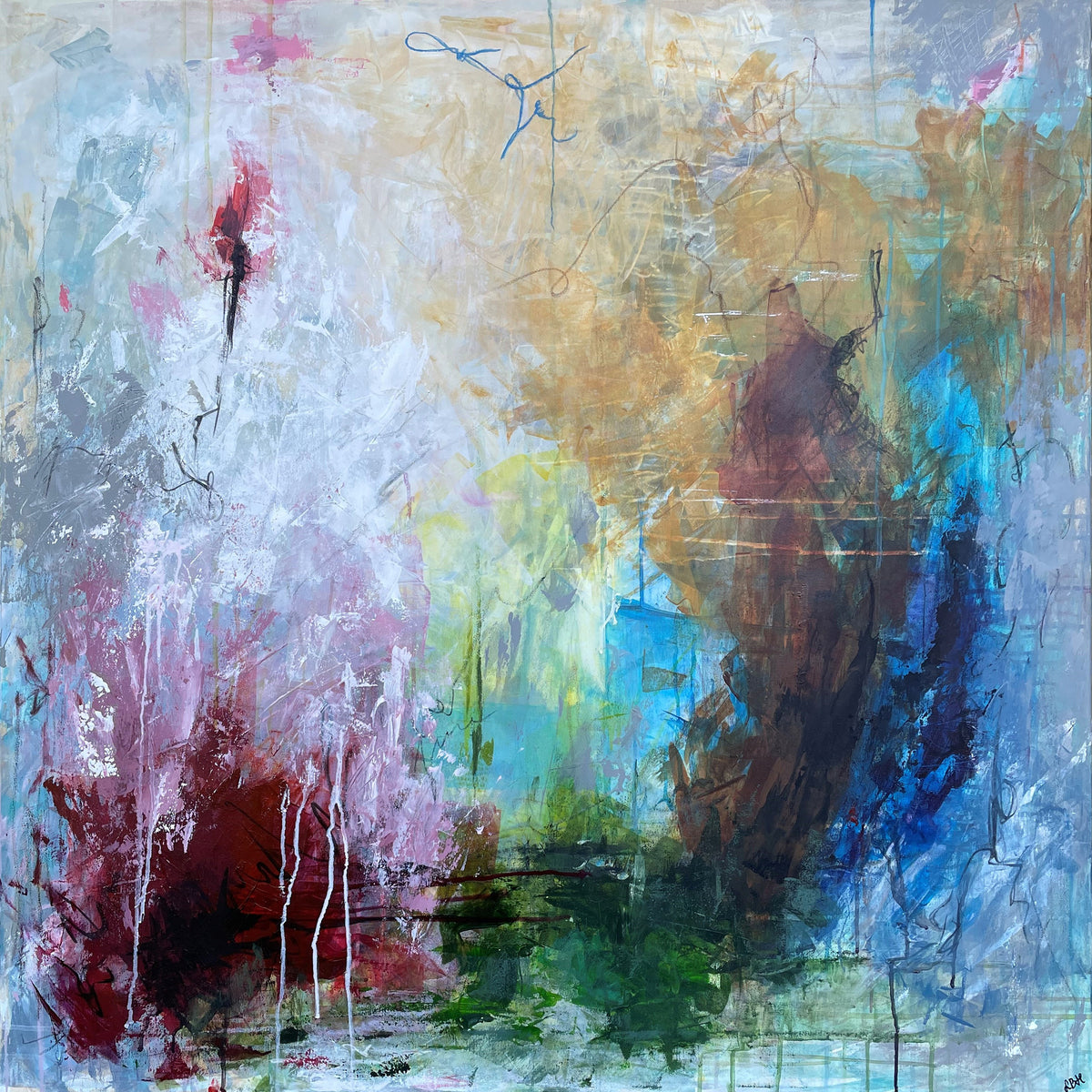 Clearing, 100x100 cm - originalt maleri