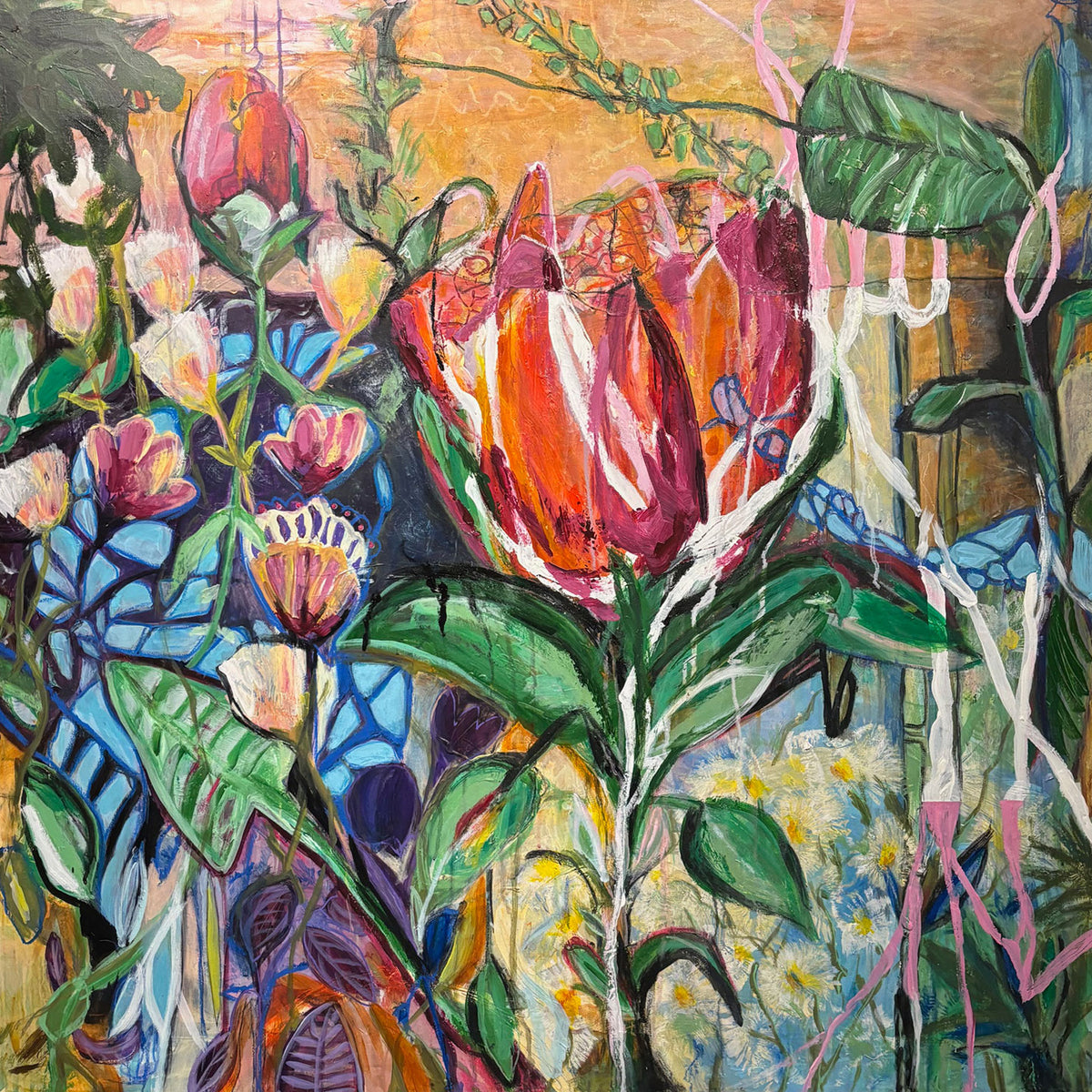 Wish it was summer, 100x100 cm - originalt maleri