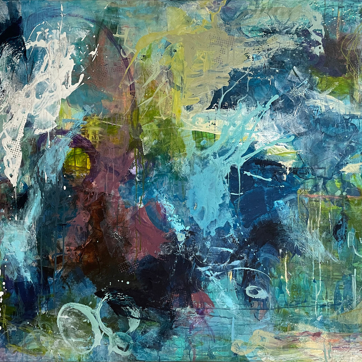Out of the blue, 100x120 cm - originalt maleri
