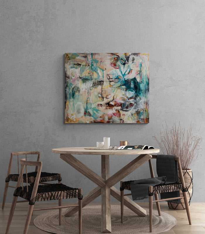 A touch of life, 100x120 cm - abstrakt originalt maleri