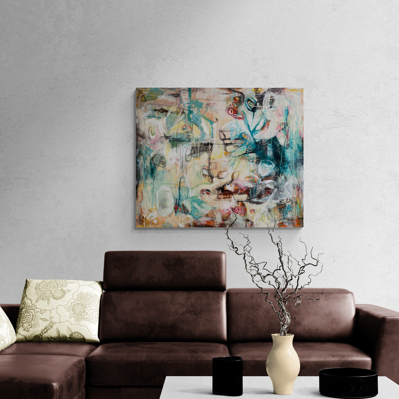 A touch of life, 100x120 cm - abstrakt originalt maleri