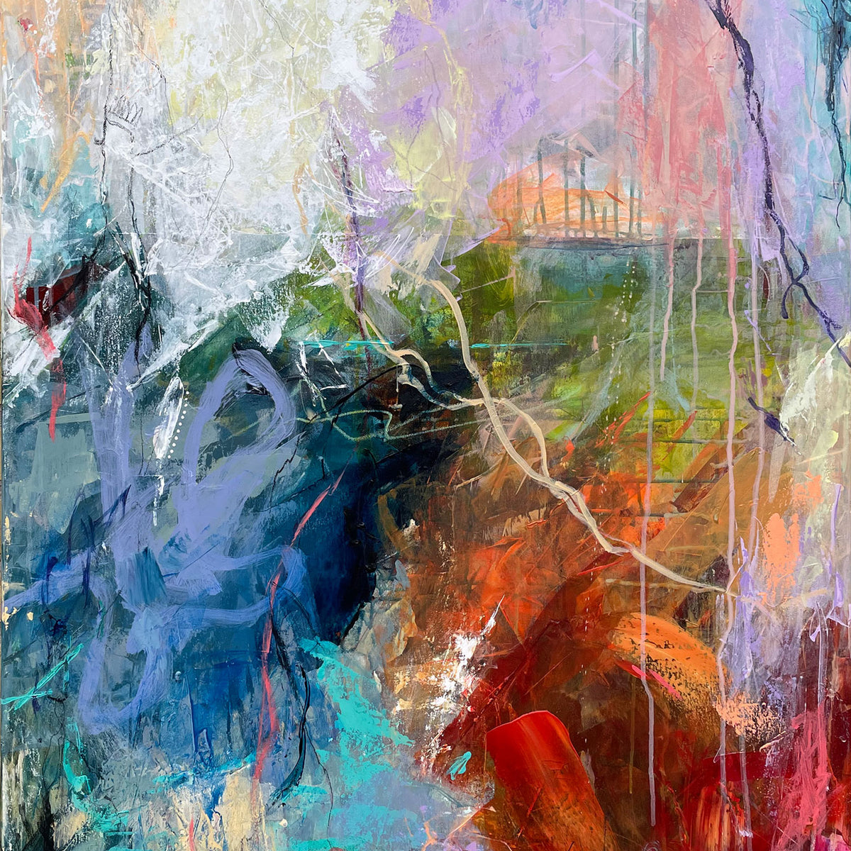 Fly baby fly, 100x70 cm - landskabsinspireret originalt maleri