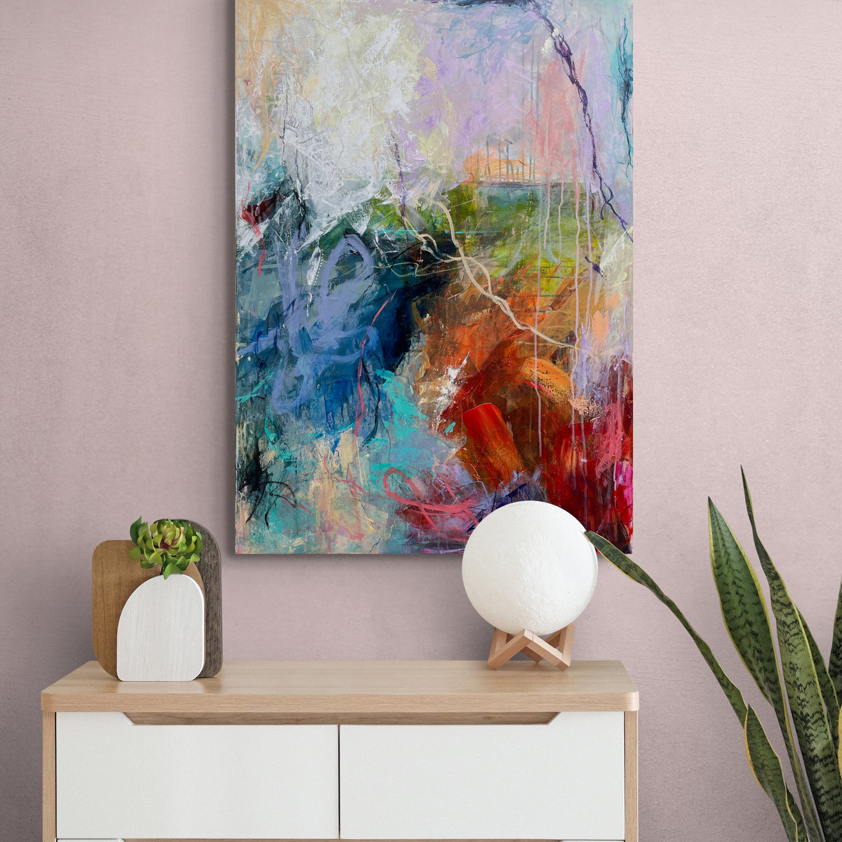 Fly baby fly, 100x70 cm - landskabsinspireret originalt maleri