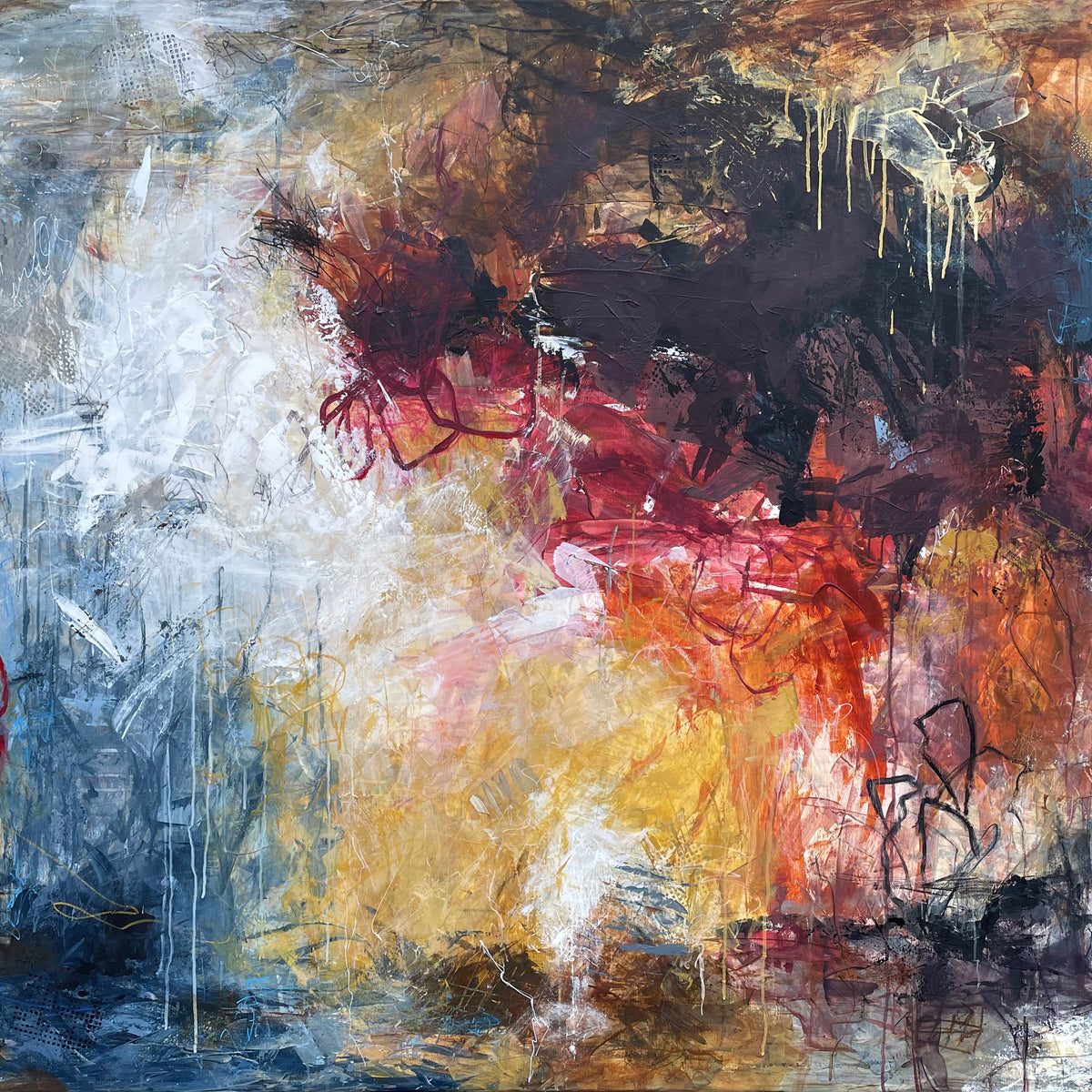 Taking the time, 120x150 cm -  landskabsinspireret originalt maleri