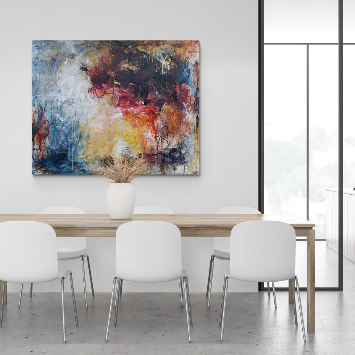 Taking the time, 120x150 cm -  landskabsinspireret originalt maleri