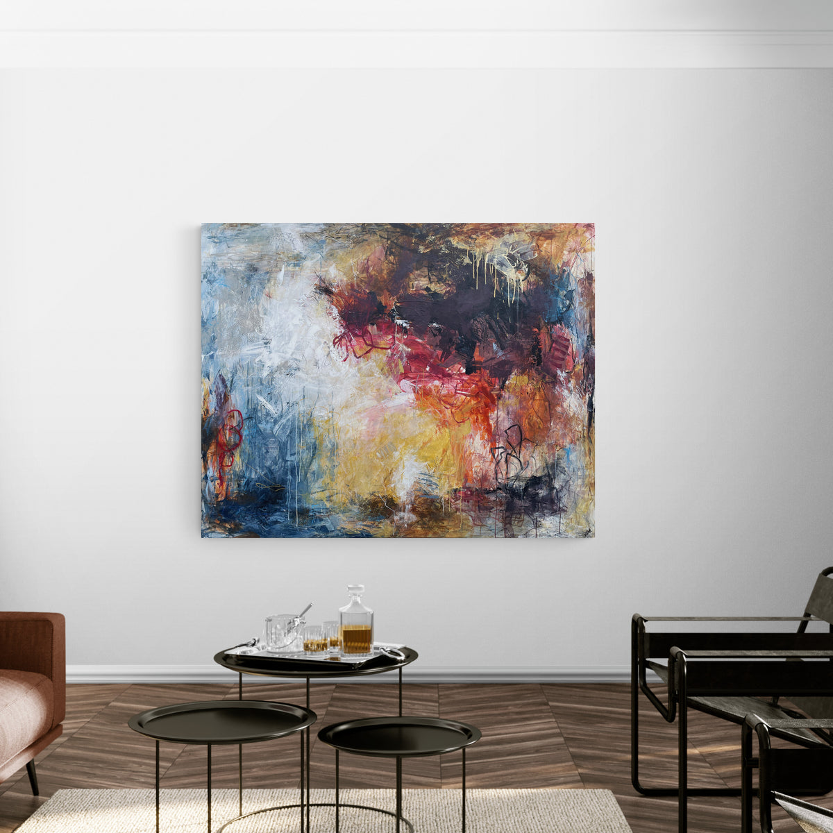 Taking the time, 120x150 cm -  landskabsinspireret originalt maleri