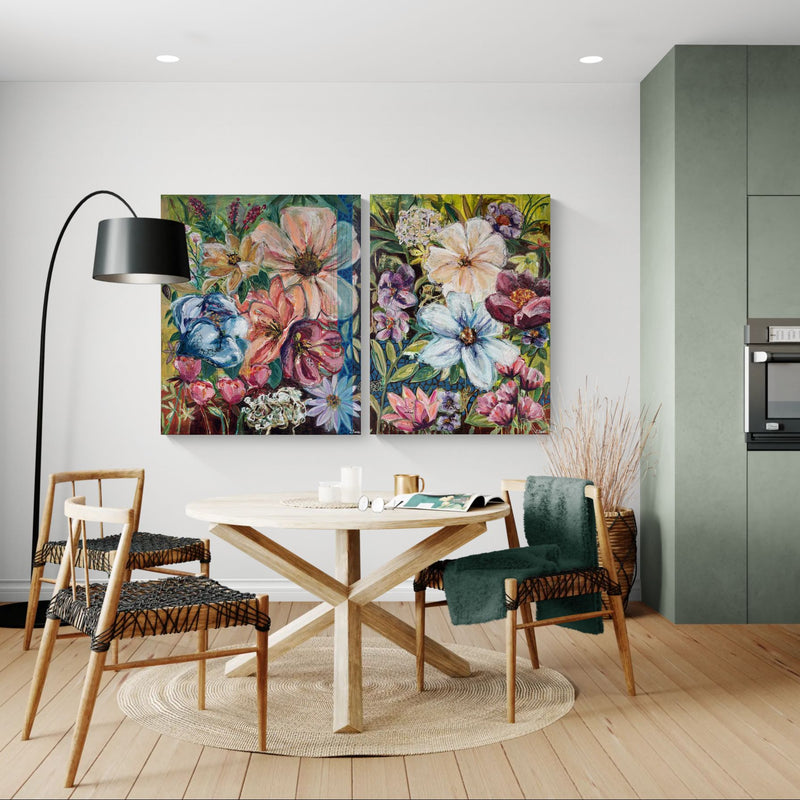 Breath it in, 120x100 cm - blomsterinspireret originalt maleri