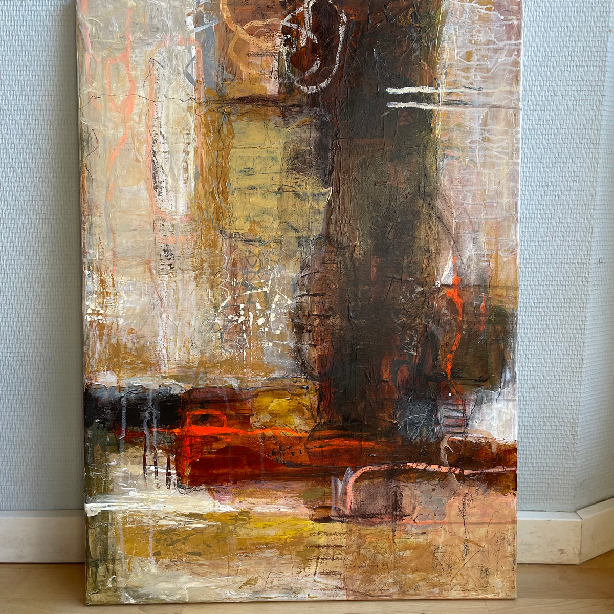 A new beginning, 70x50 cm - abstrakt originalt maleri