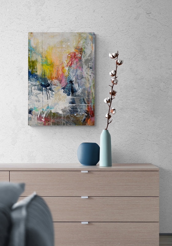Double trouble, 70x50 cm - landskabsinspireret originalt maleri