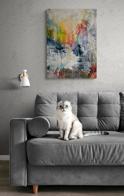 Double trouble, 70x50 cm - landskabsinspireret originalt maleri