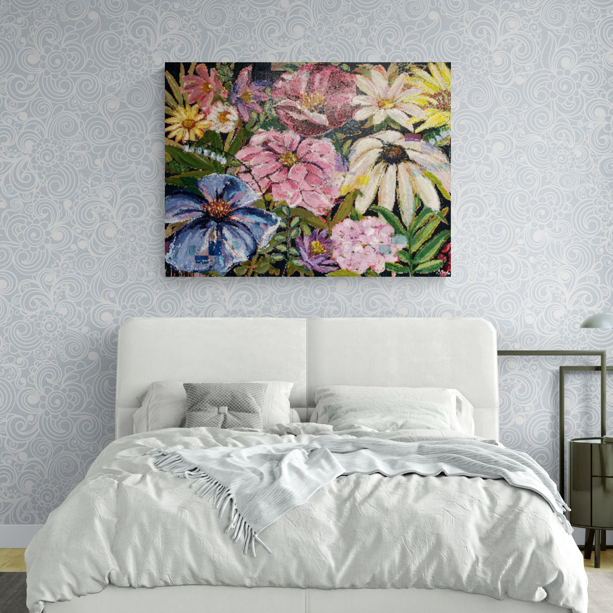 Fragile wonders, 90x120 cm - blomsterinspireret originalt maleri