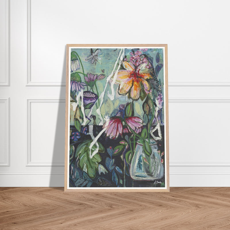 Flowers in a vase - blomsterinspireret kunstplakat i museumskvalitet