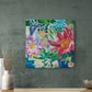 Garden of secrets 1, 50x50 cm - blomsterinspireret originalt maleri