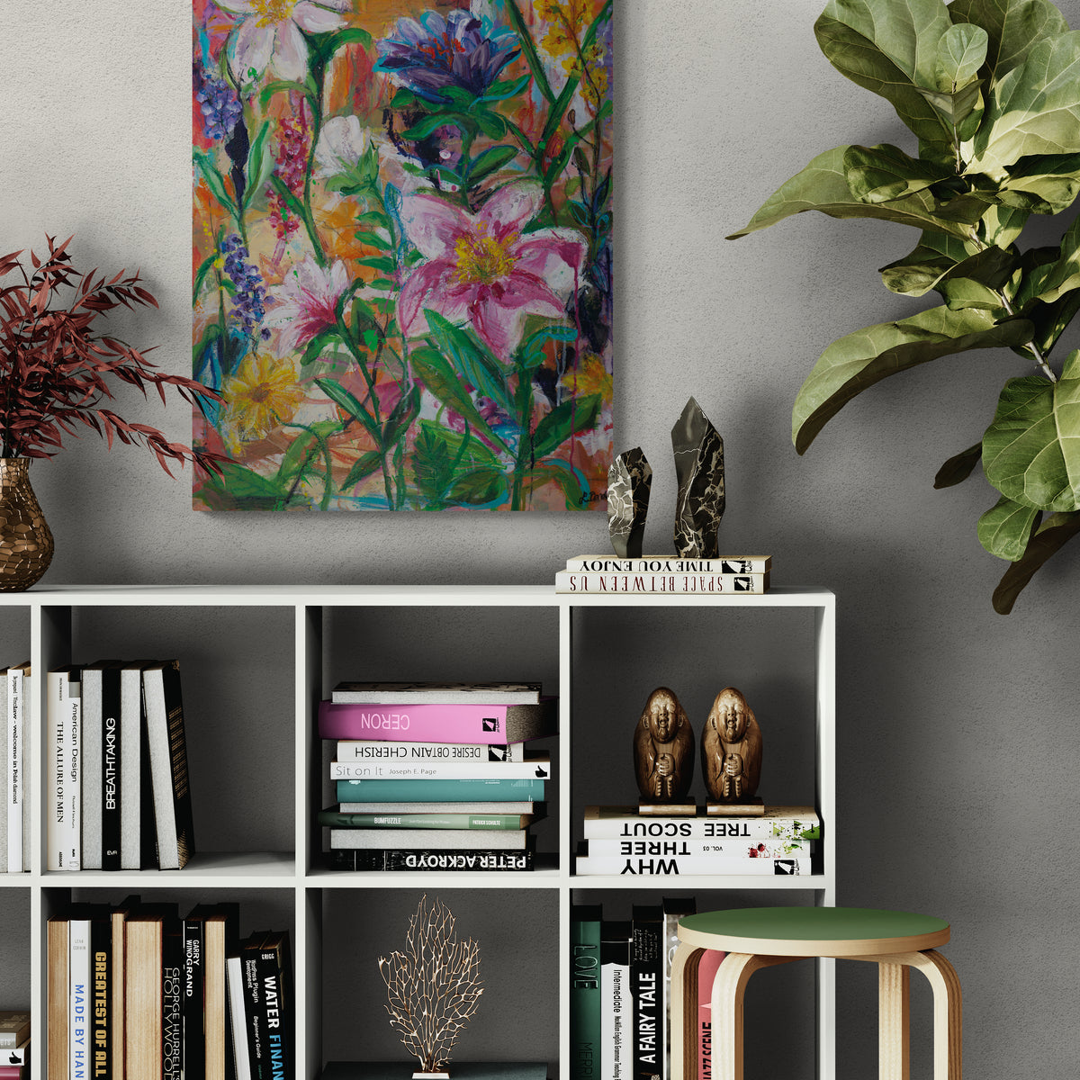 Blossom in Spring, 80x60 cm - blomsterinspireret originalt maleri
