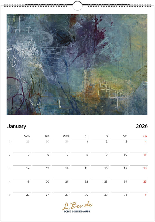 Abstrakt vægkalender 2026, A3
